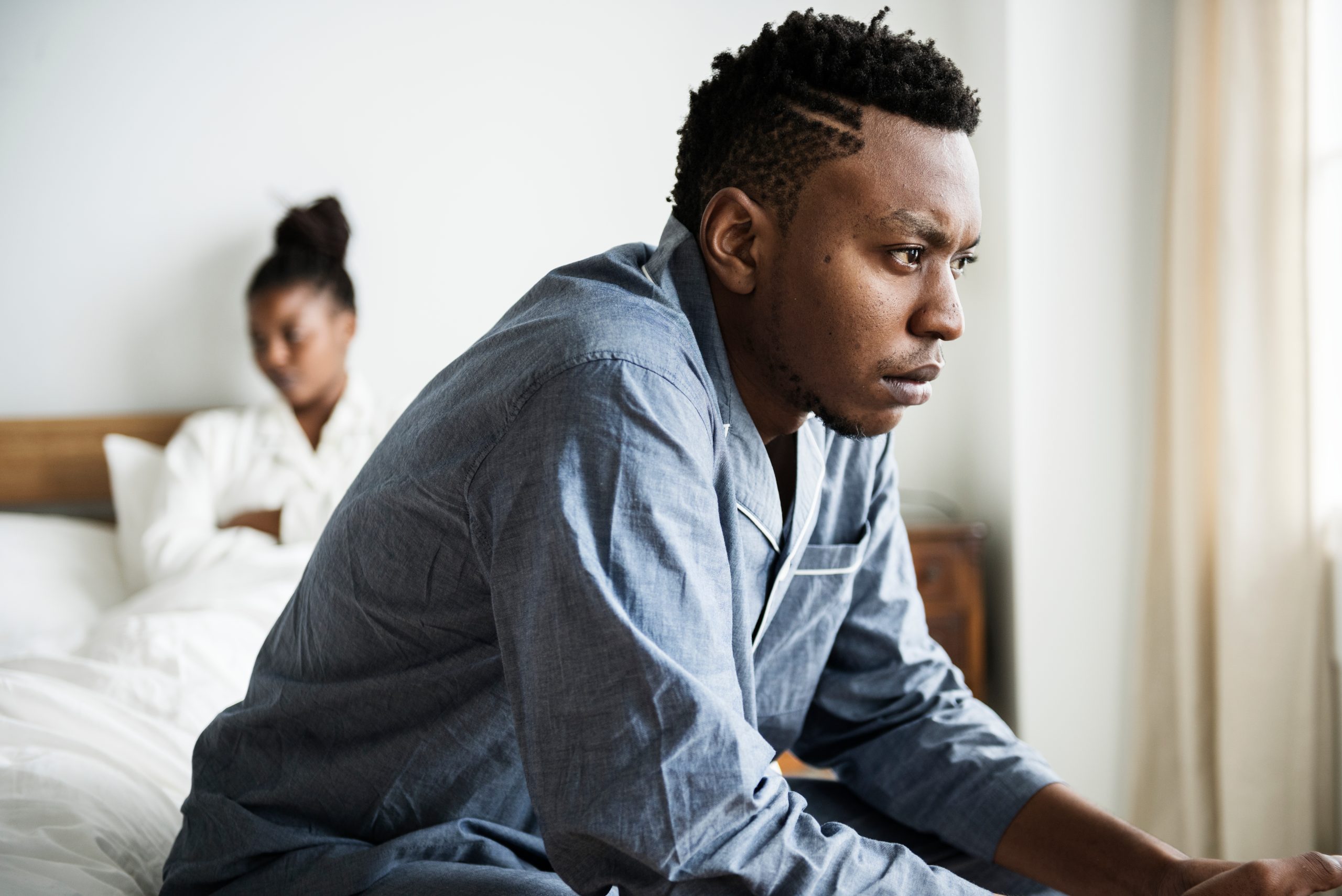 Couple supporting each other through mental health challenges, symbolizing empathy and connection.